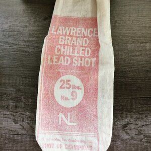 5 Canvas Lead Shot Bags Empty. Vintage. 4 Lawrence bags & 1 Olin for Winchester